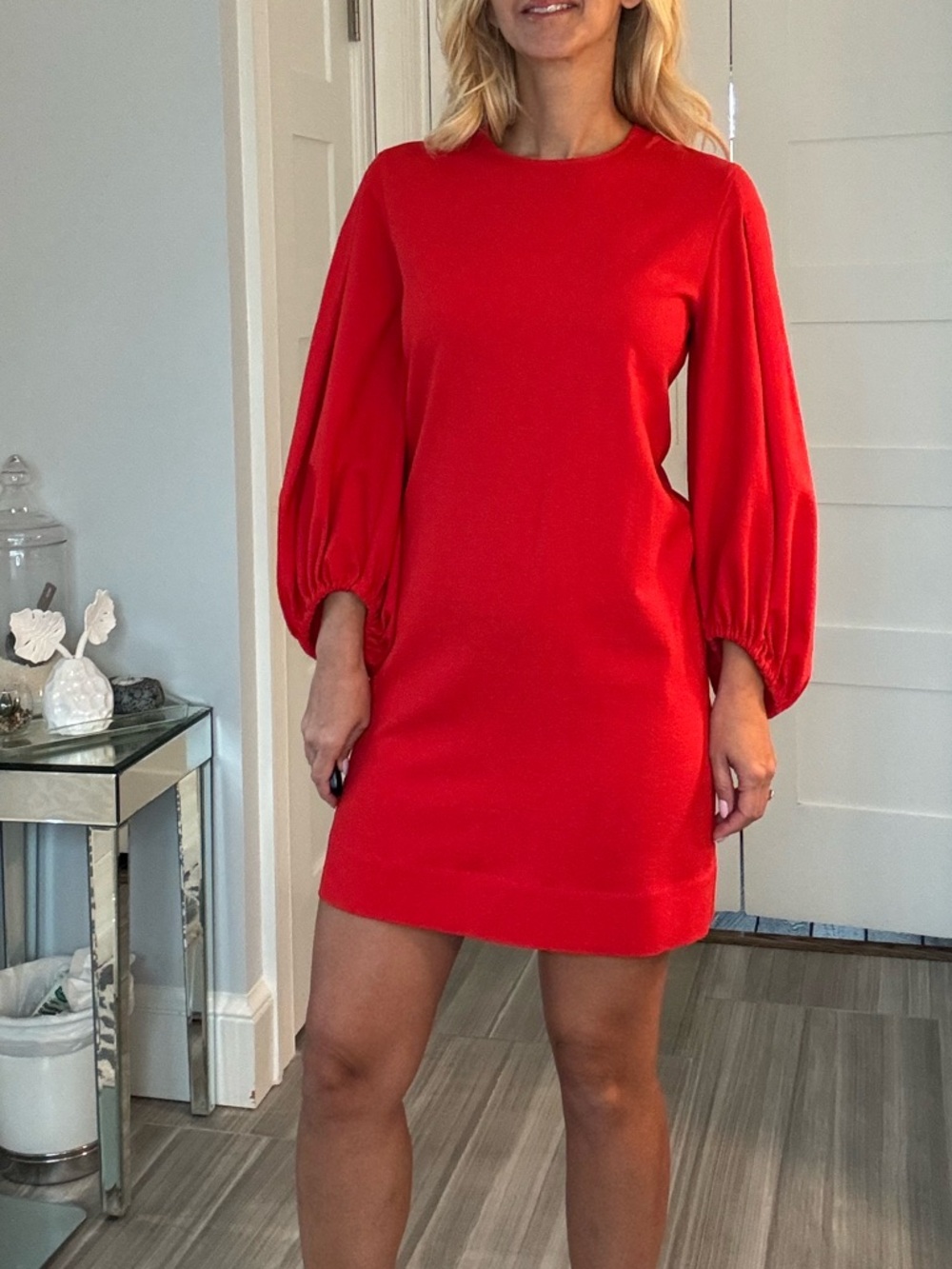 Hugo Boss Red Long Sleeve Mini Dress Balloon Sleeve US4